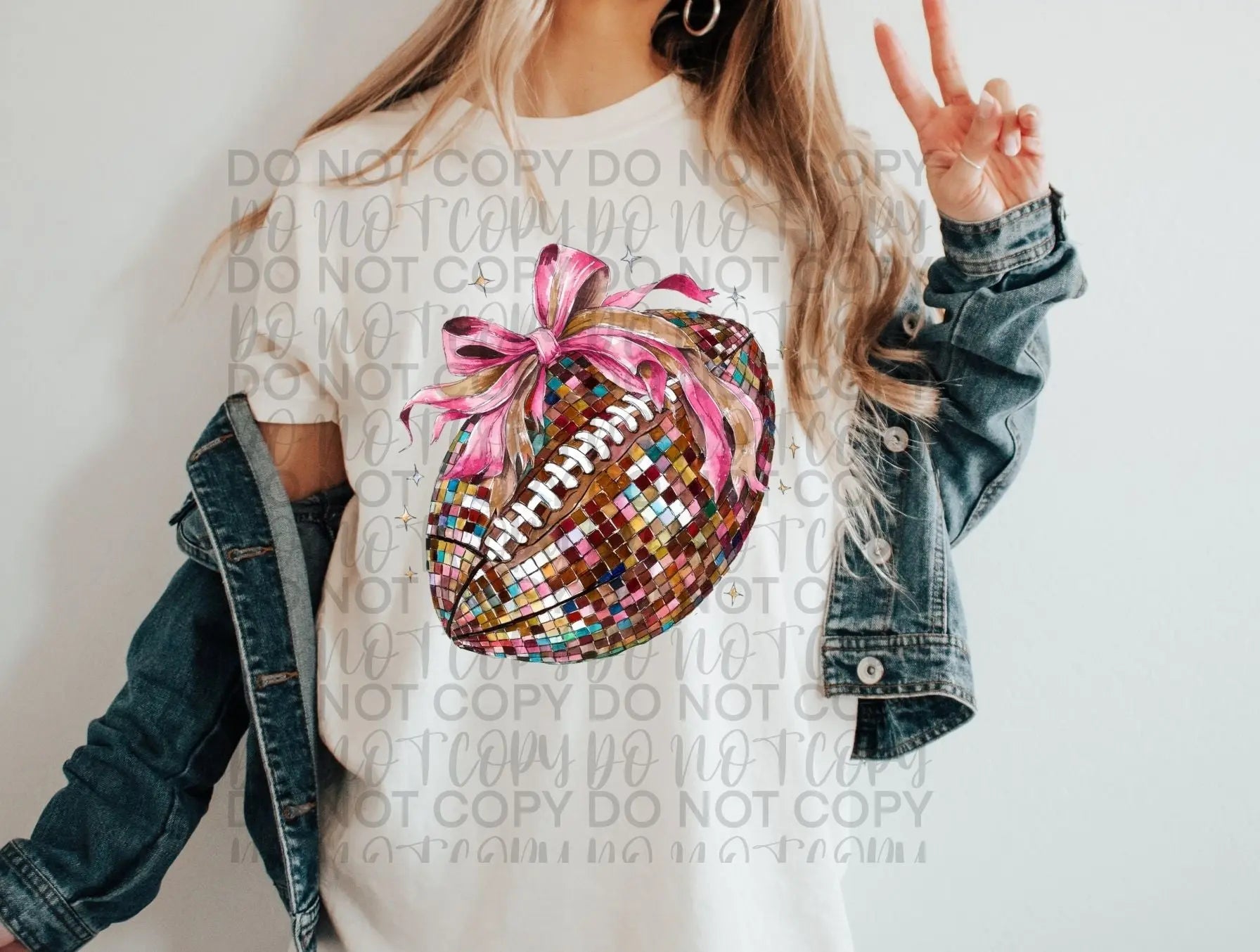 Sequin football pink bow - Branded By Barta