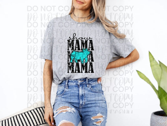 Stacked mama pig turquoise - Branded By Barta