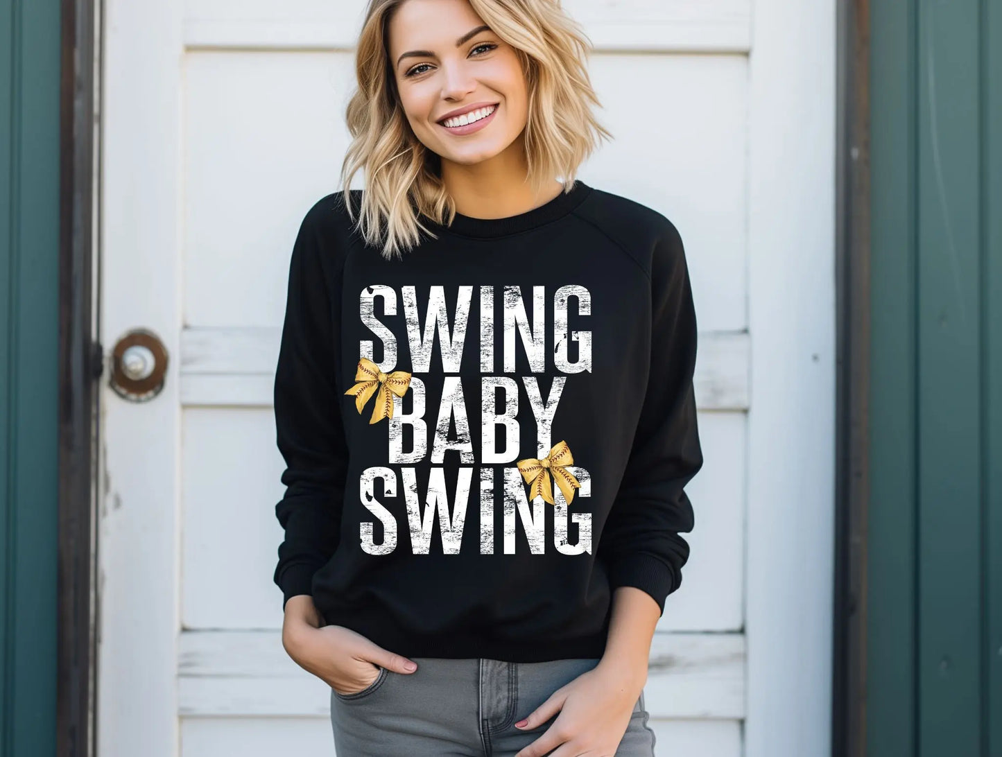 Softball swing baby swing