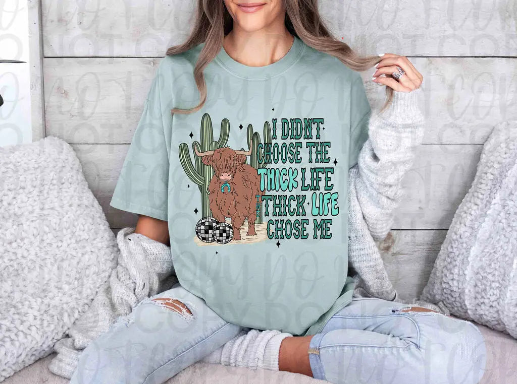 I Didn't Choose The Thick Life Cow/Cactus - Branded By Barta