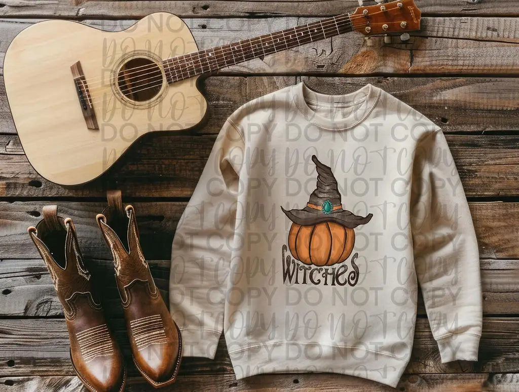 Witches With Pumpkin And Hat - Branded By Barta