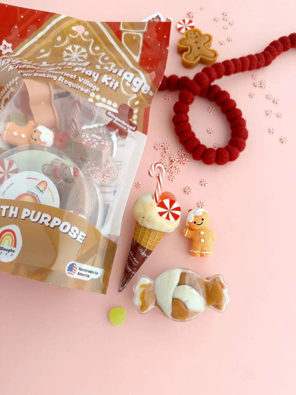 Gingerbread Village KidDough Play Kit Earth Grown KidDoughs (KidDoughs by EGKD)