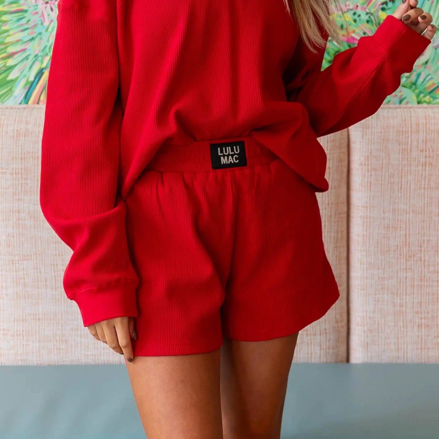 LM-WAFFLE SHORT-RED Girlie Girl Originals