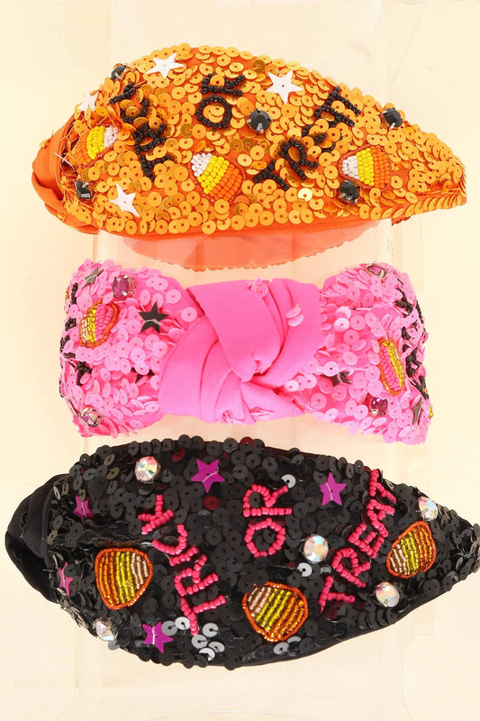 Halloween Trick or Treat Top Knotted Headband SP Sophia Collection