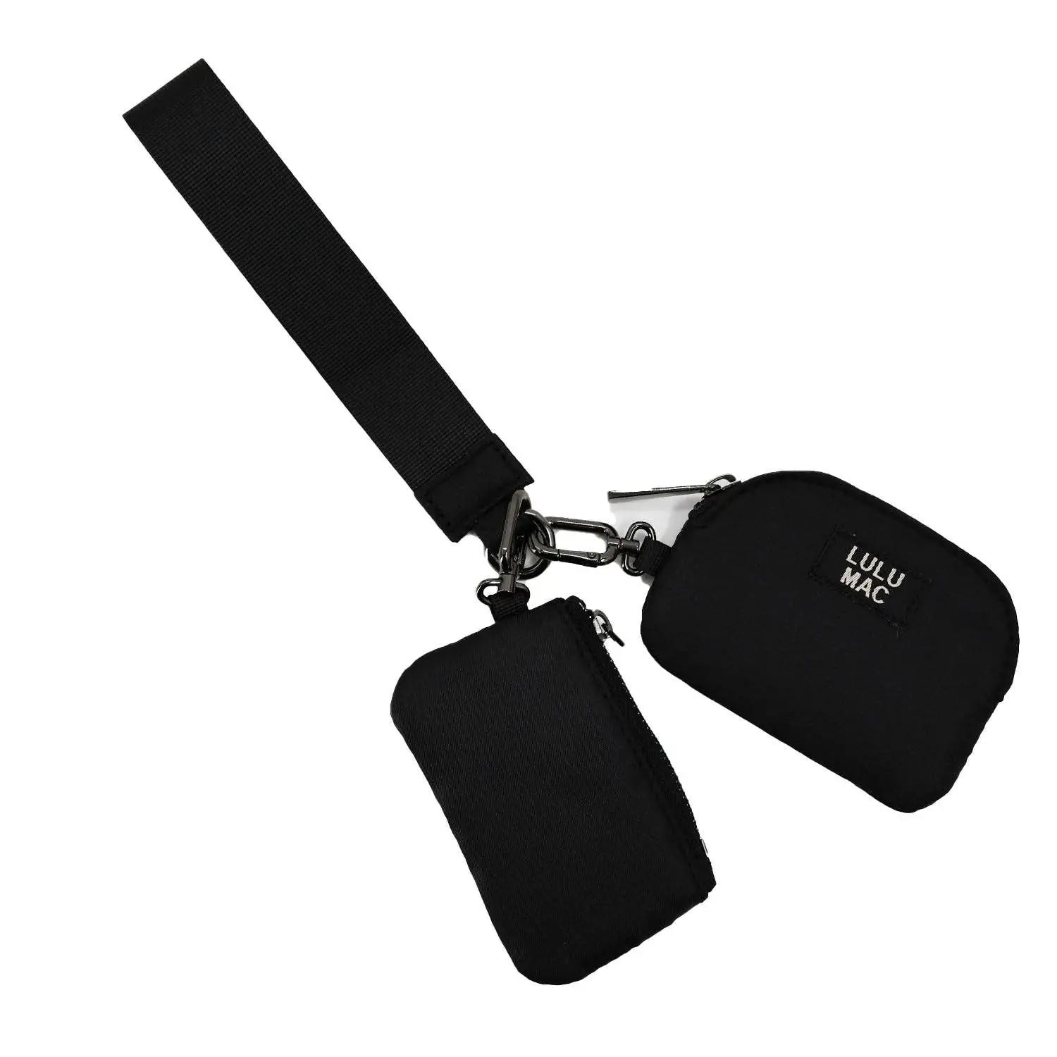 DP-8162 Black/Black Lulu Mac Double Pouch Wristlets Girlie Girl Originals