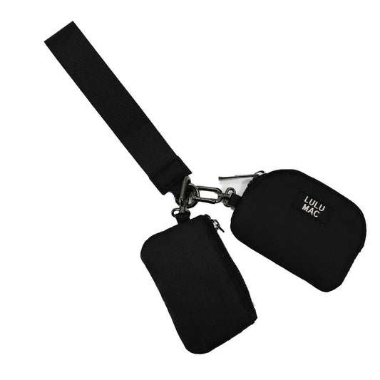 DP-8162 Black/Black Lulu Mac Double Pouch Wristlets Girlie Girl Originals