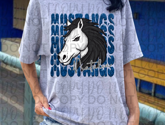 Mustangs Stacked Horse Tee