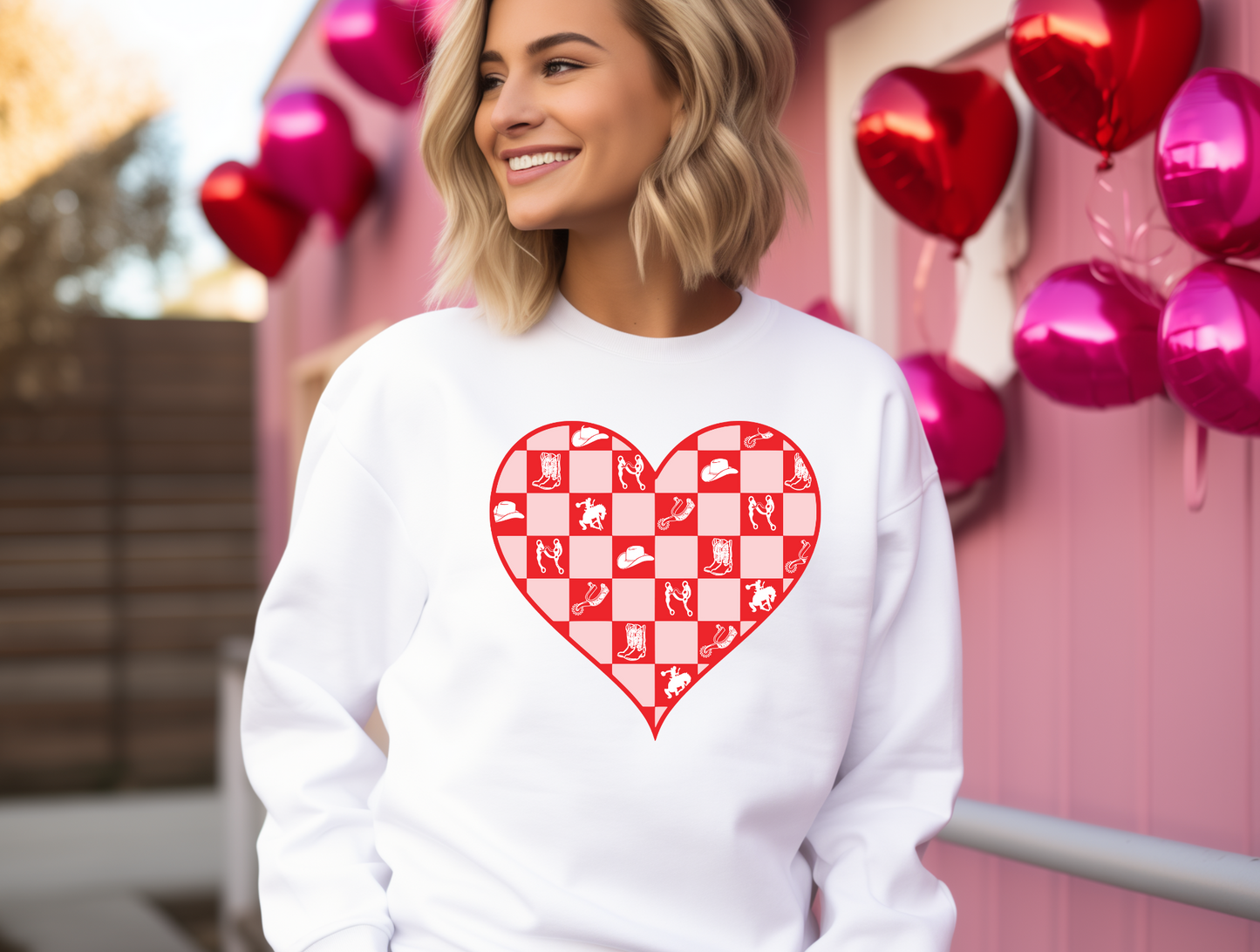 Rodeo Checkered Red Heart