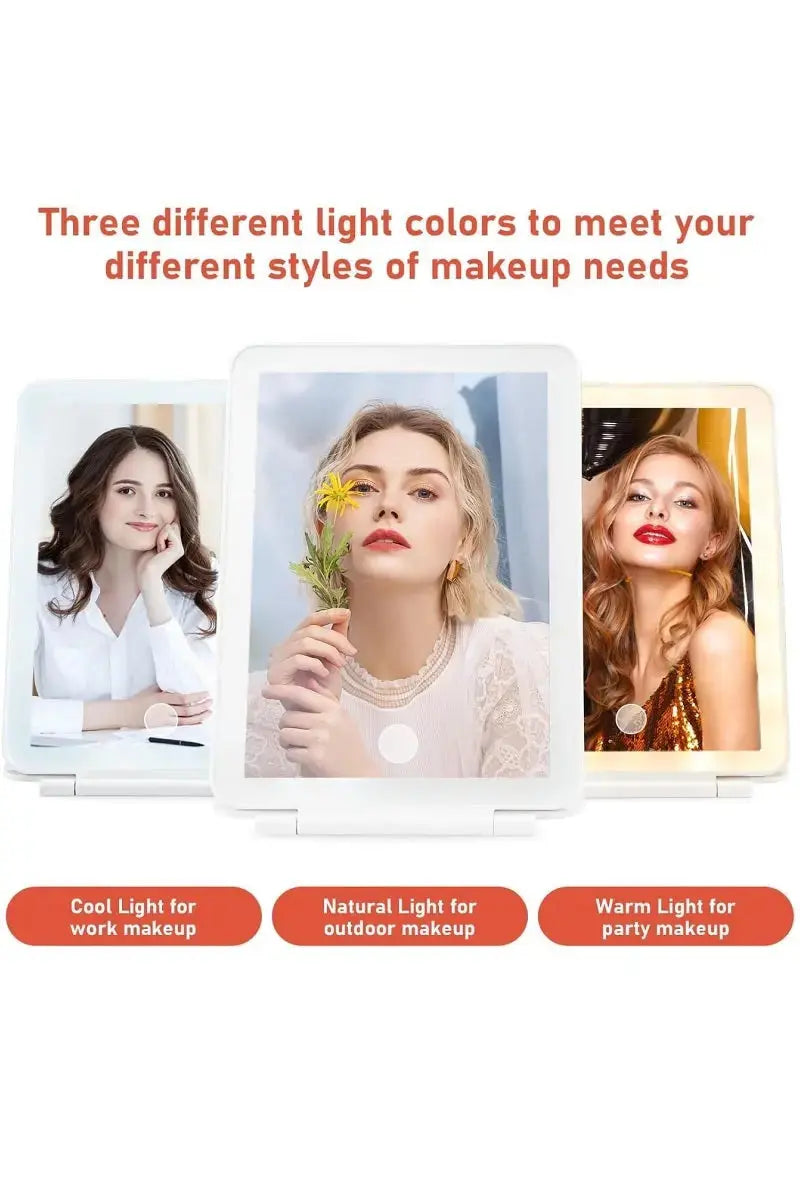 Rechargeable travel led makeup mirror tablet Branded By Barta