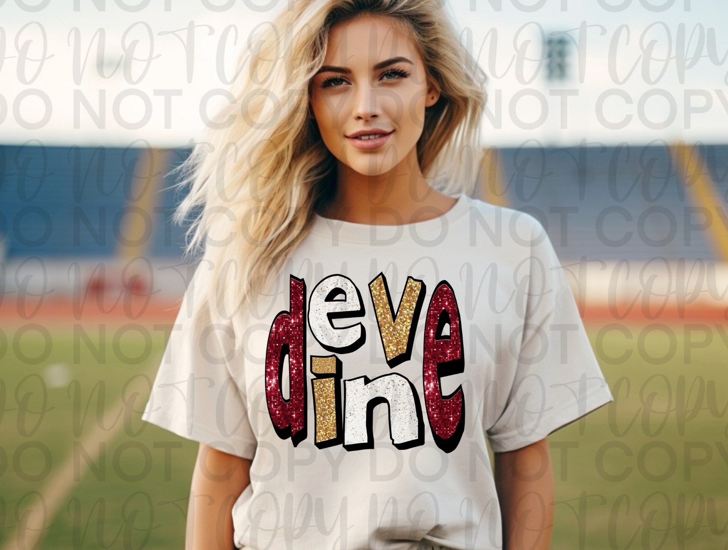 DEVINE Glitter Letters Tee/Crew