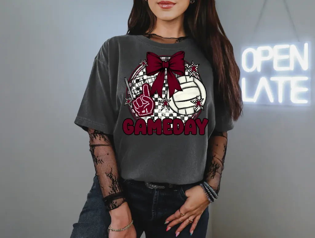 Volleyball Gameday Maroon brandedbybarta