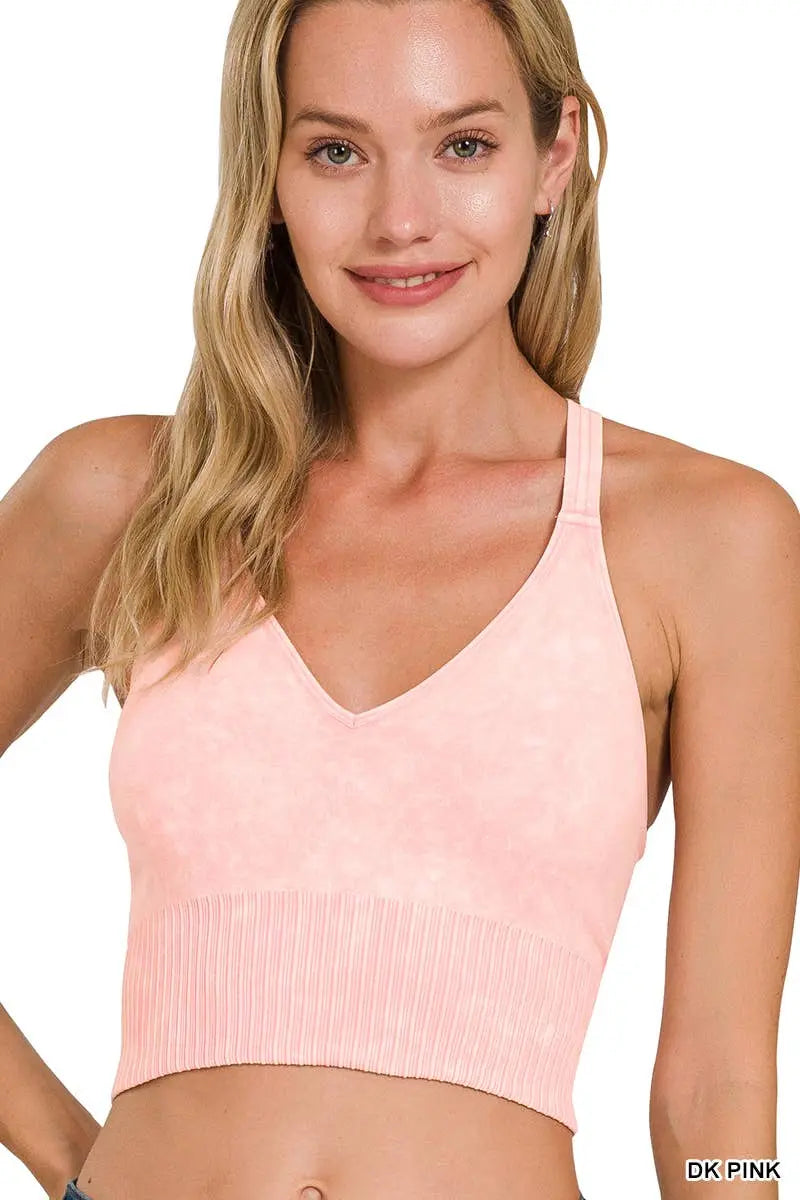Washed Seamless Bra Cross Back - Branded By Barta