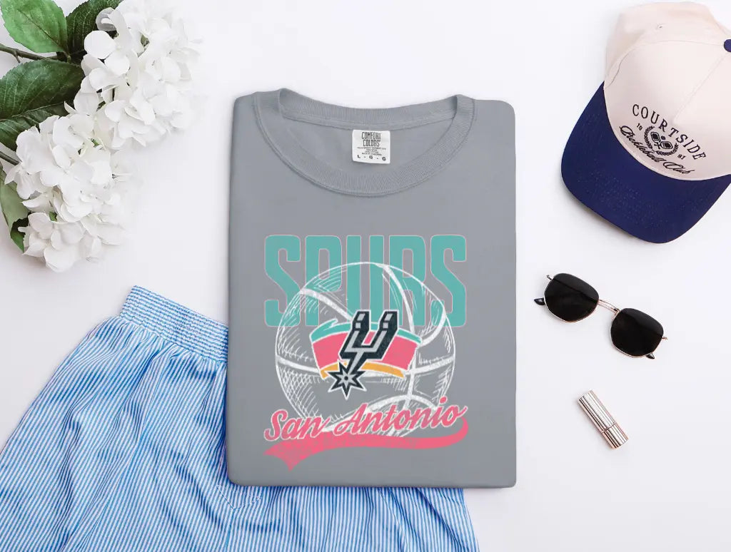 SA Spurs Basketball Retro brandedbybarta