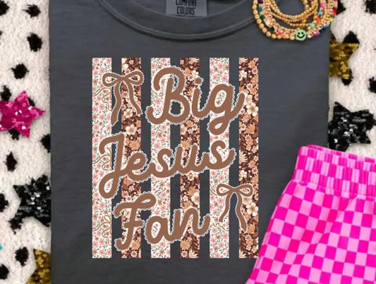 Stripped Floral Big Jesus Fan brandedbybarta