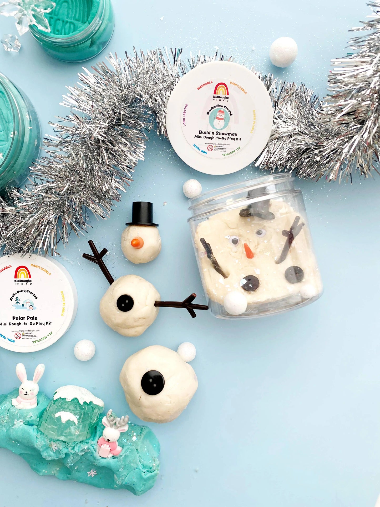 Snowman Mini Dough-To-Go Earth Grown KidDoughs (KidDoughs by EGKD)