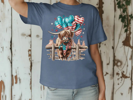 4th Of July Highland Cow brandedbybarta