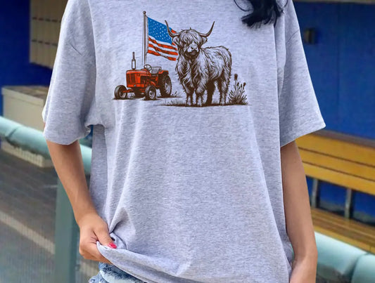 American Flag & Highland Cow brandedbybarta