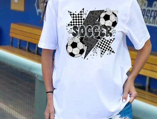 Checkered Soccer Lightning Bolt brandedbybarta