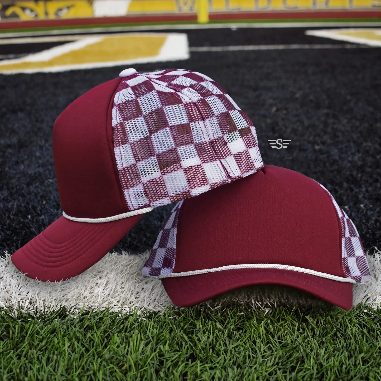 Checkered Mesh Back Foam Trucker Cap - Branded By Barta