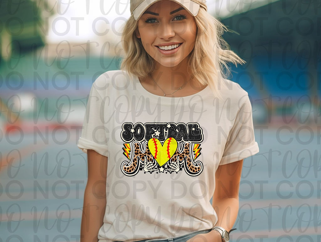 Softball Mom Retro Leopard