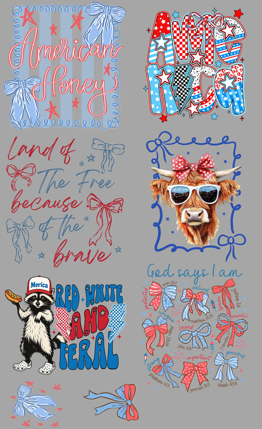 Red White Blue Gang Sheet Mini Branded By Barta