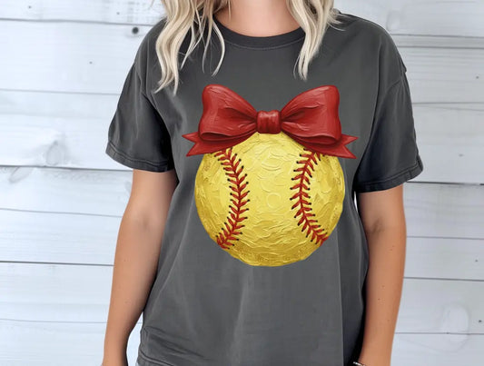 Softball Red Bow brandedbybarta
