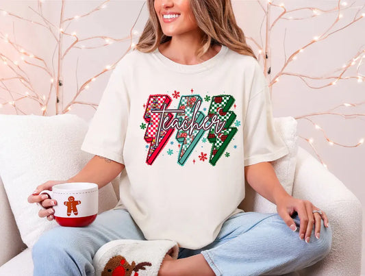 Teacher Lightning Bolt Christmas brandedbybarta