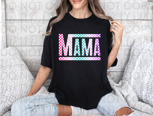 Mama Checkered Bright Neon Color