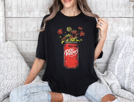 Dr Pepper with flowers