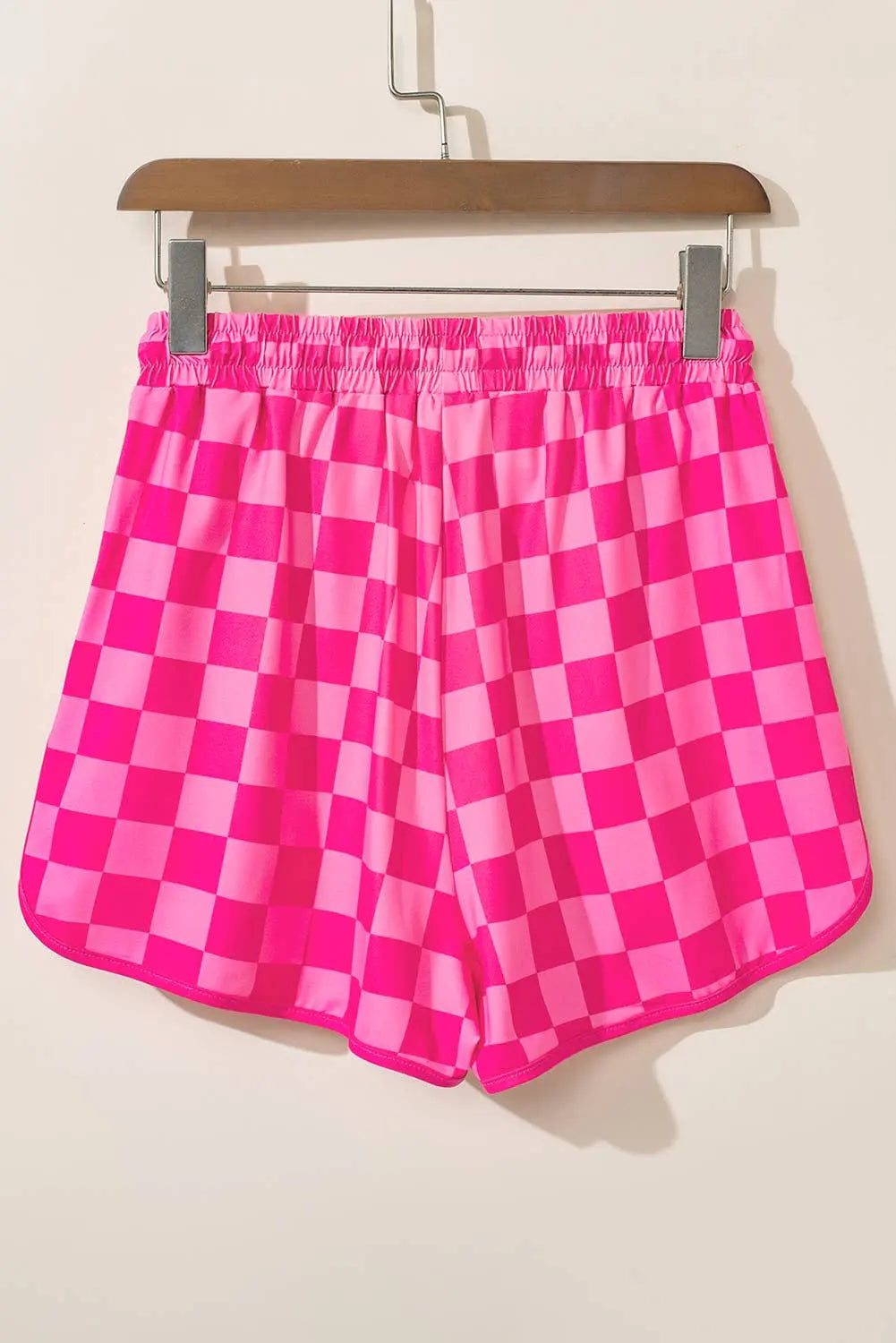 Checkered Drawstring Elastic Waist Casual Shorts - Branded By Barta