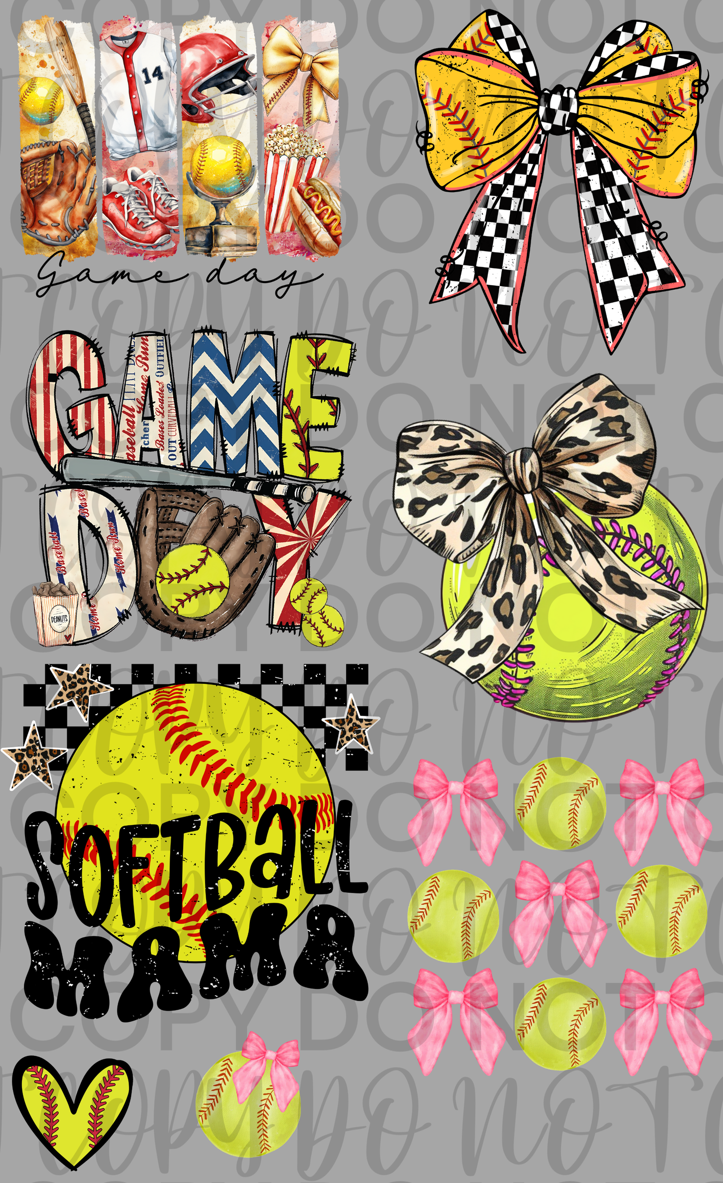 Softball Mama Gang Sheet Mini