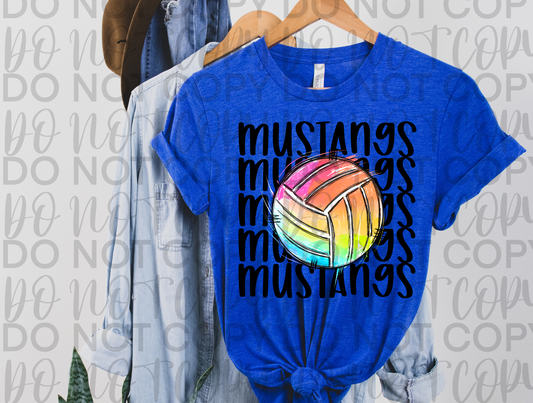 Mustangs Colorful VB Tee