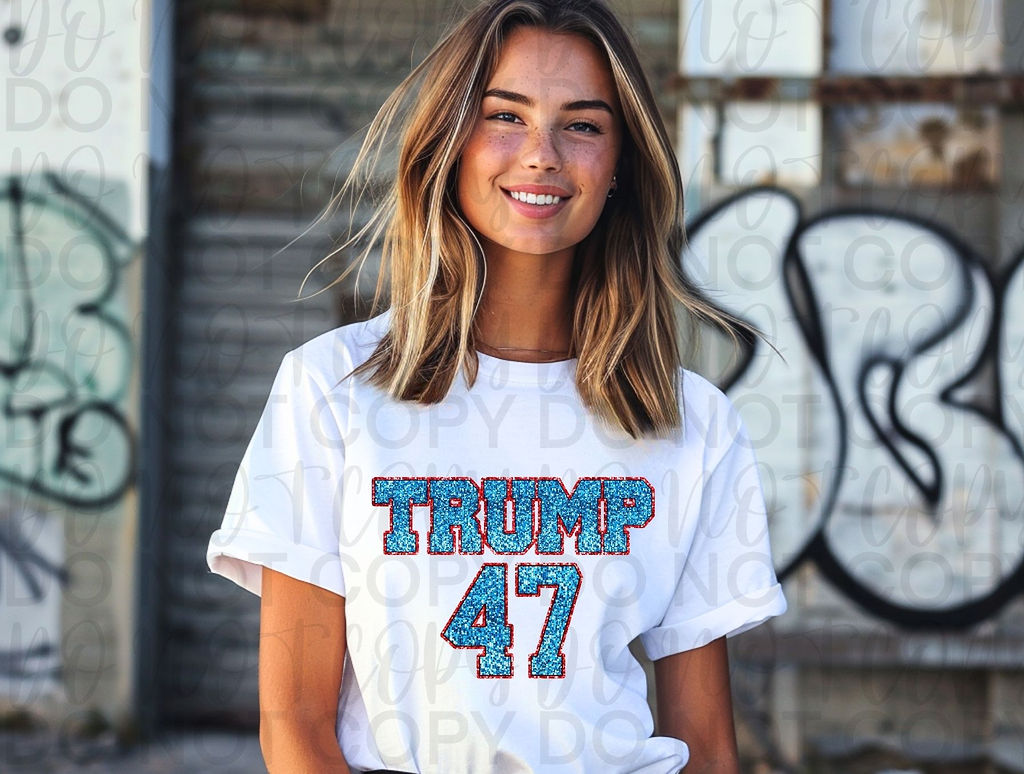 Trump 47 Faux Glitter