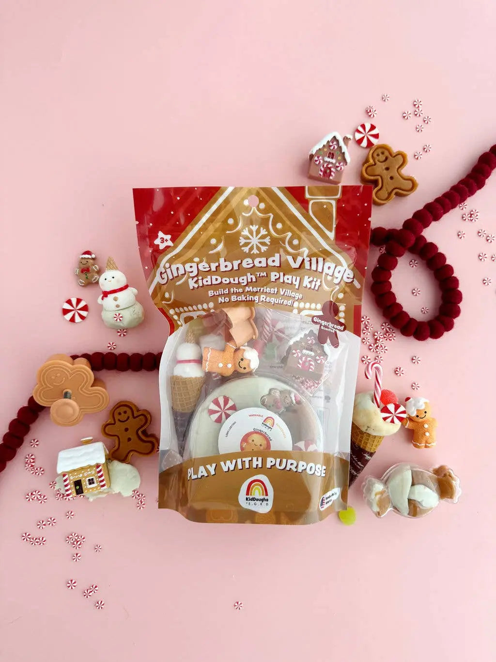 Gingerbread Village KidDough Play Kit Earth Grown KidDoughs (KidDoughs by EGKD)