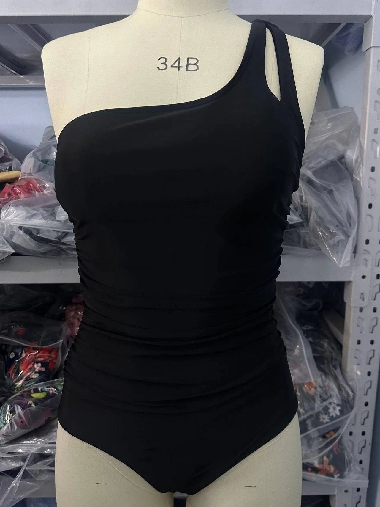 Sea bikini one-shoulder one piece swimsuit HIDDENBRAND