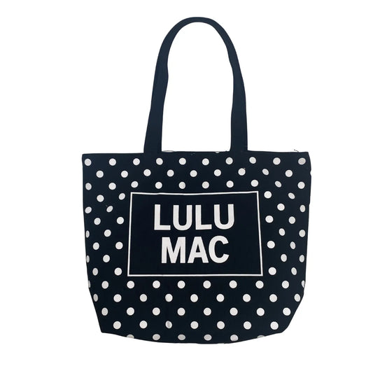 Lulu Mac Canvas Tote PD-BG-1002-White Dot on Black Girlie Girl Originals