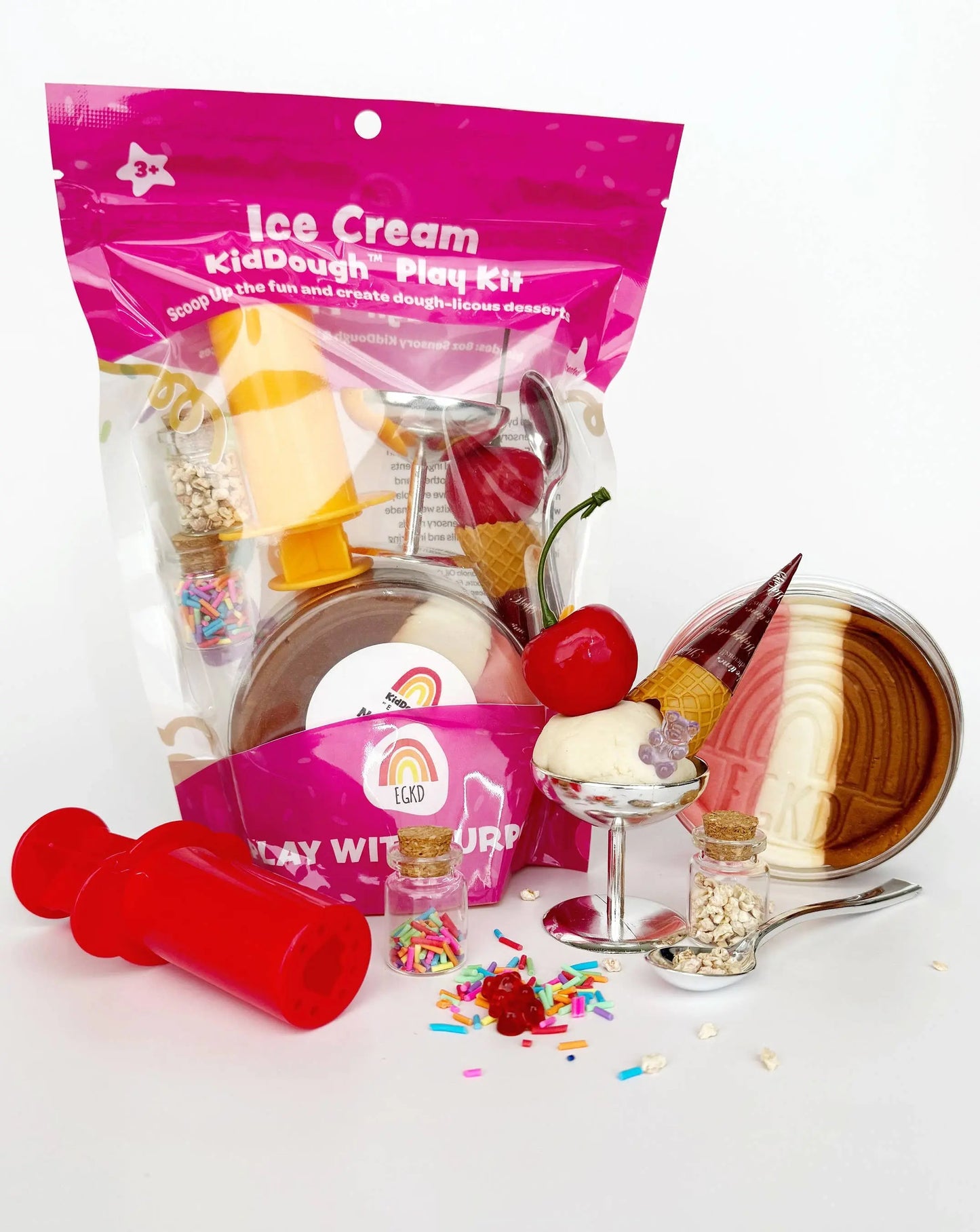 Ice Cream KidDough Play Kit Earth Grown KidDoughs (KidDoughs by EGKD)