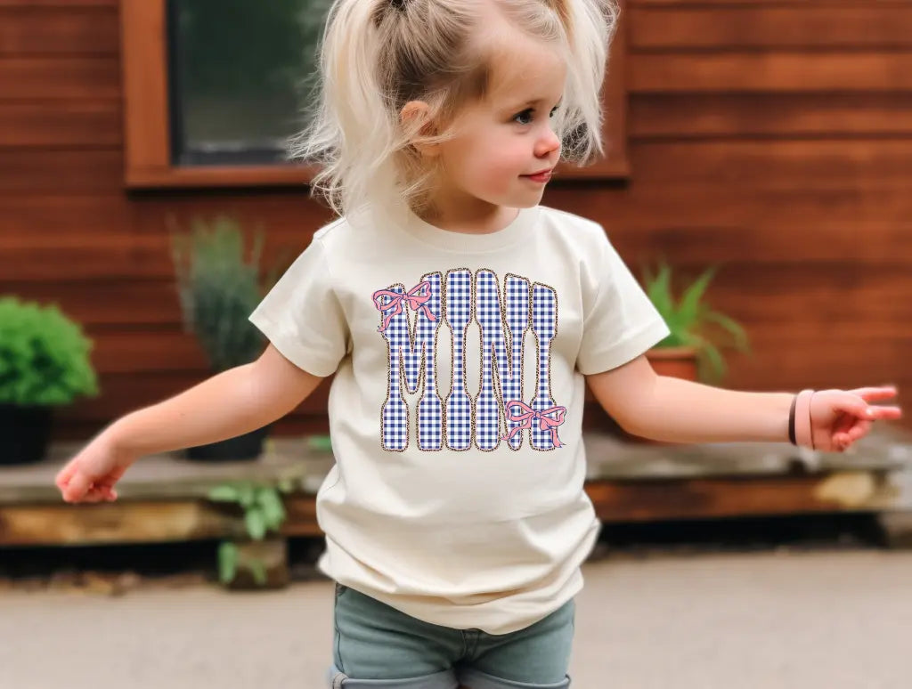 Navy Gingham Mini Branded By Barta