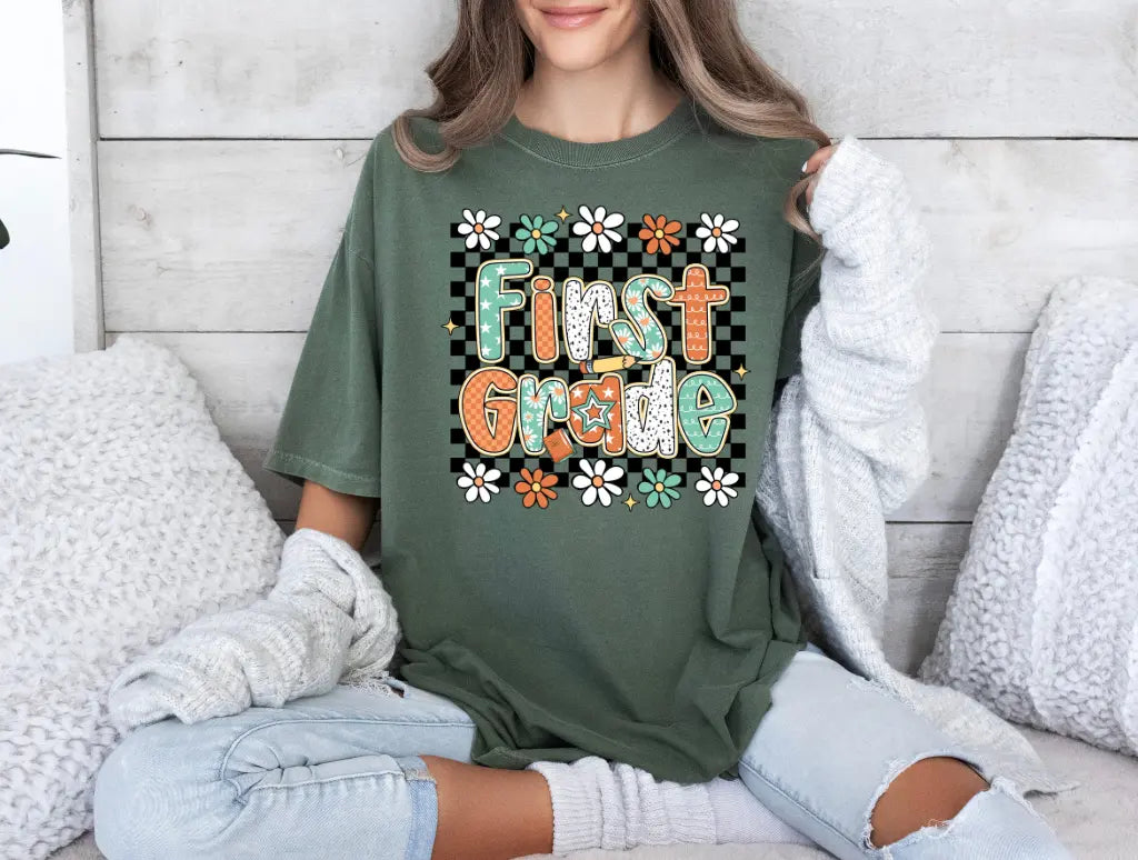 First Grade Checkered Floral brandedbybarta