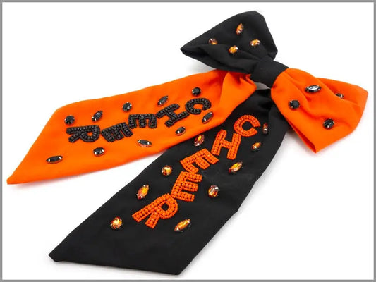 Cheer Orange Black Bow Lou & Co