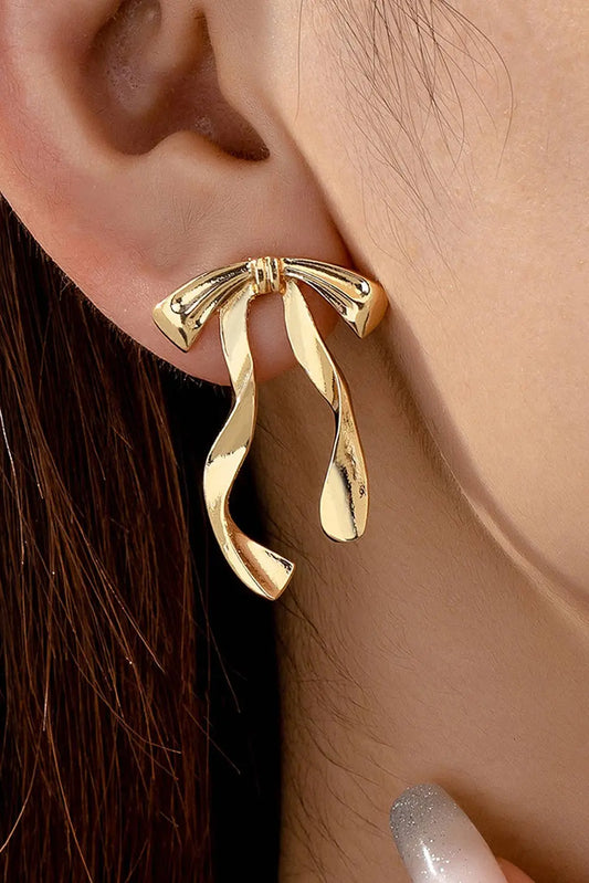 Bow Knot Plated Alloy Stud Earrings Little Daisy Closet