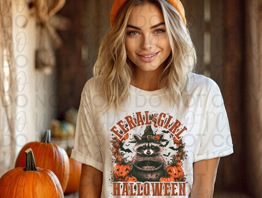 Feral girl halloween raccoon