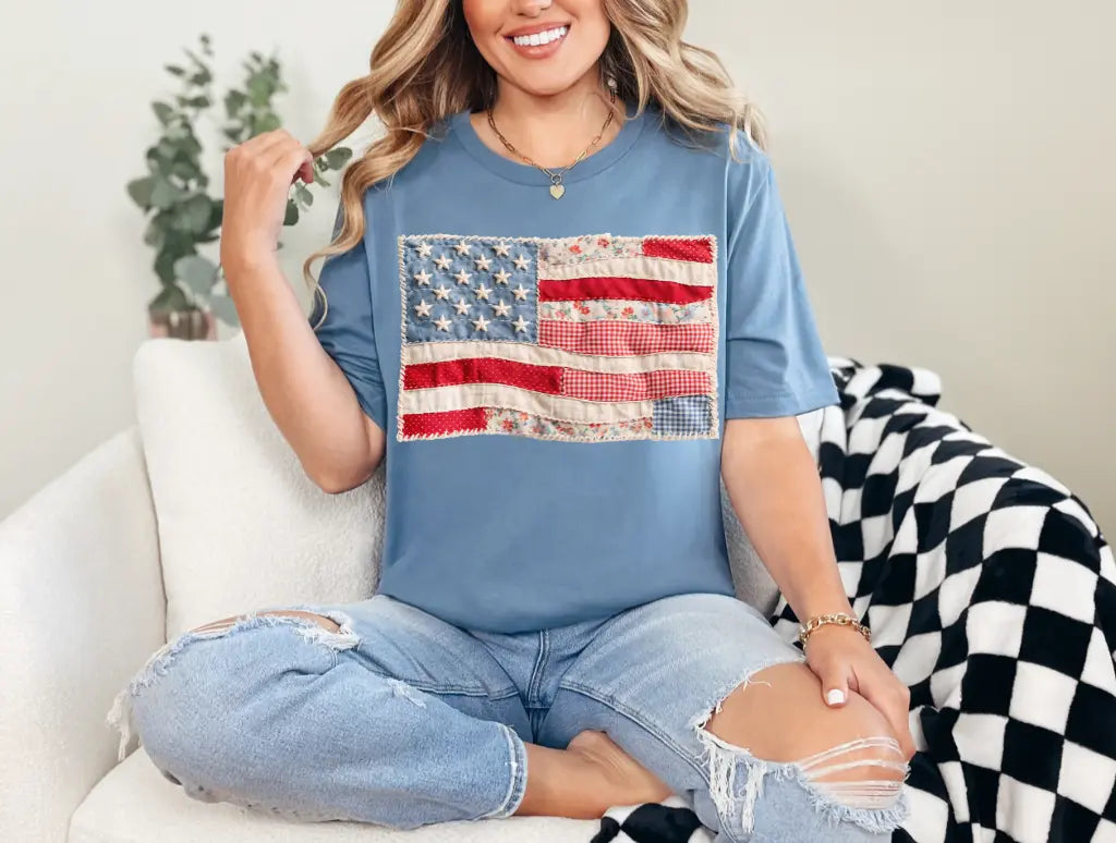 Patchwork USA Flag Branded By Barta