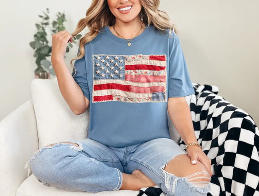 Patchwork USA Flag Branded By Barta