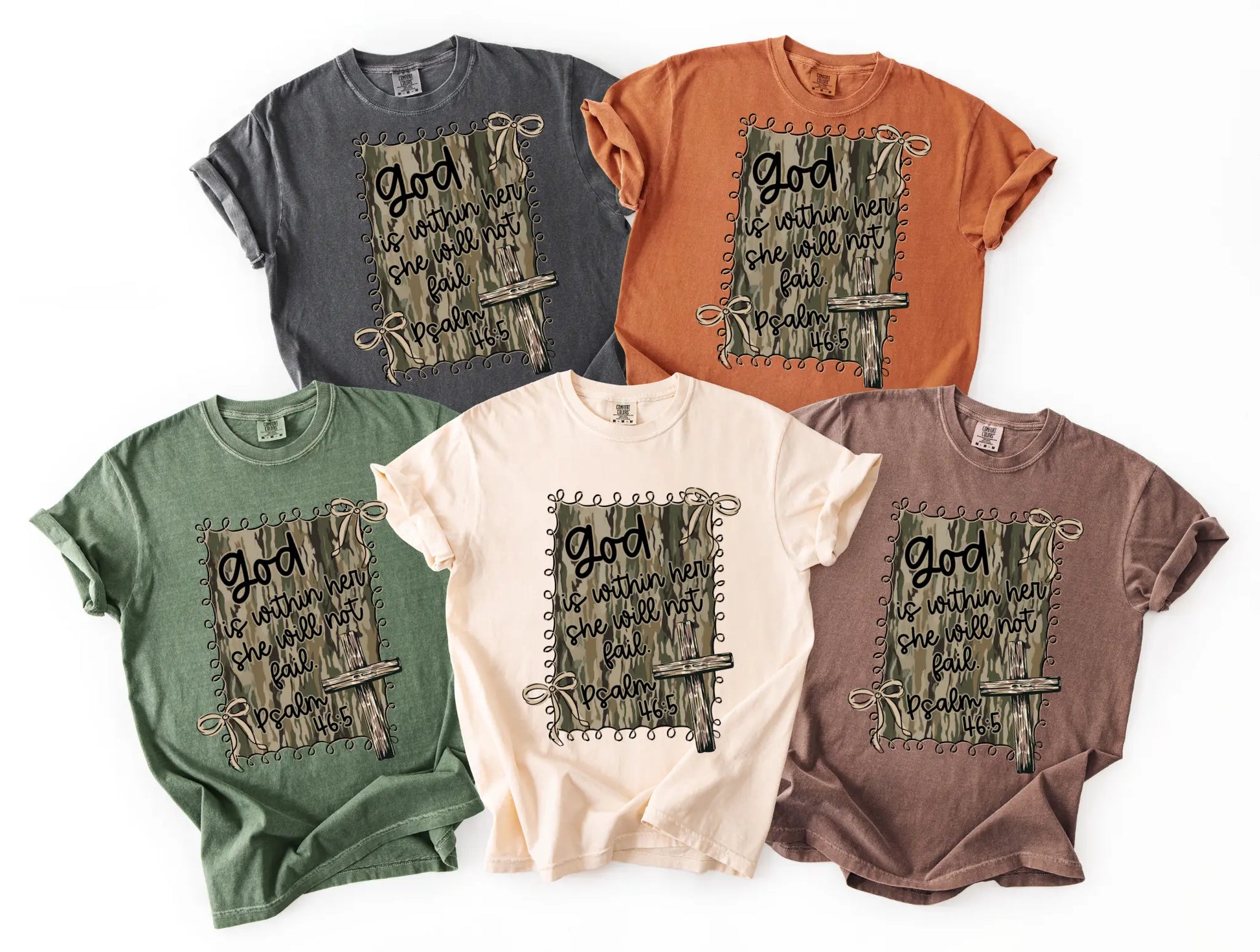 God Is Within Her Camo Graphic Tee Branded By Barta