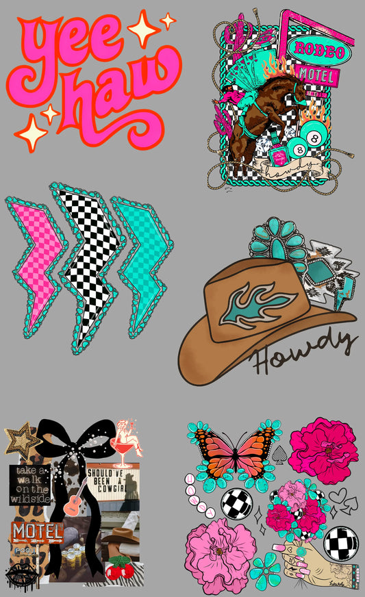 YeeHaw Western Bright Gang Sheet Mini Branded By Barta