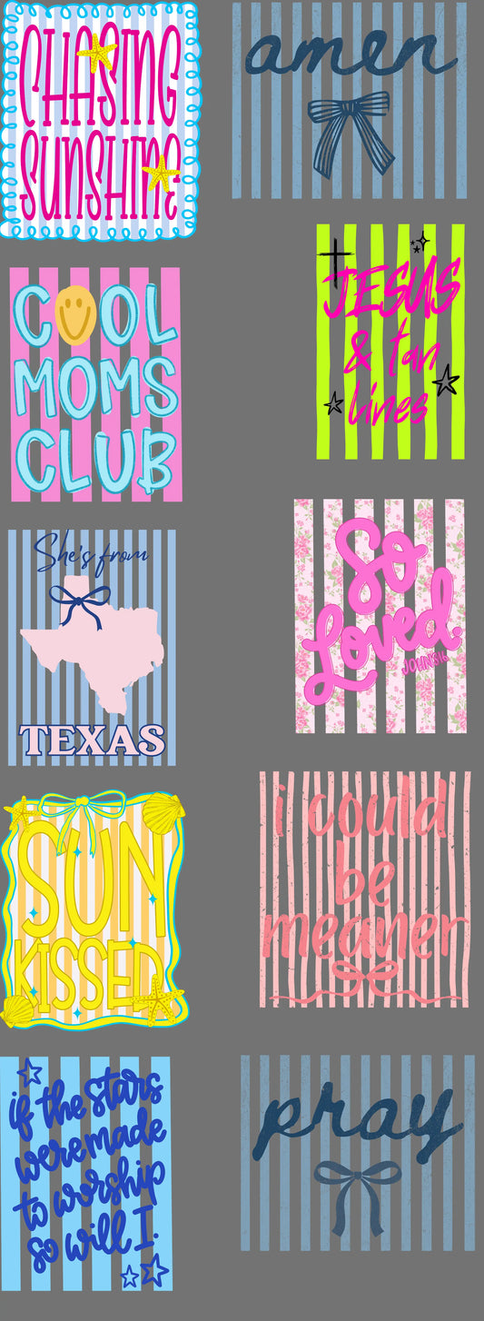 Trendy Stripes Pre Made Gang Sheet brandedbybarta