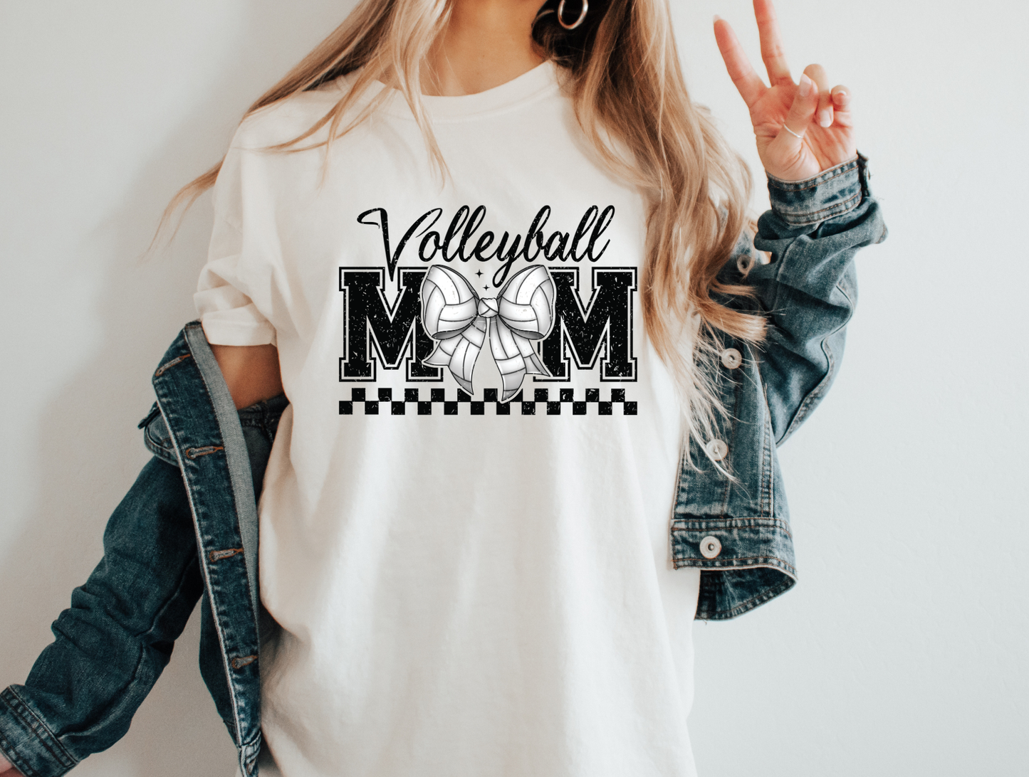 Volleyball mom checkered