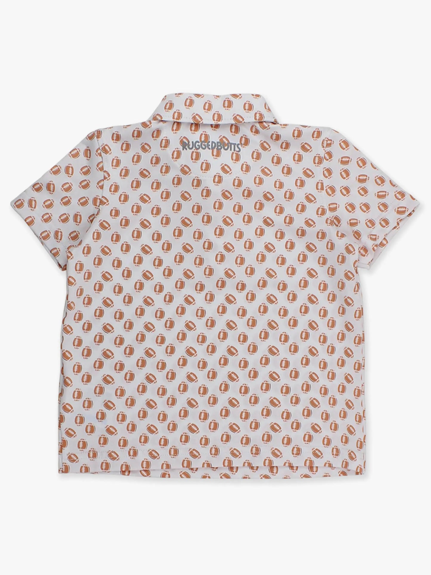 Boys Football Frenzy Knit Short Sleeve Performance Polo RuffleButts + RuggedButts