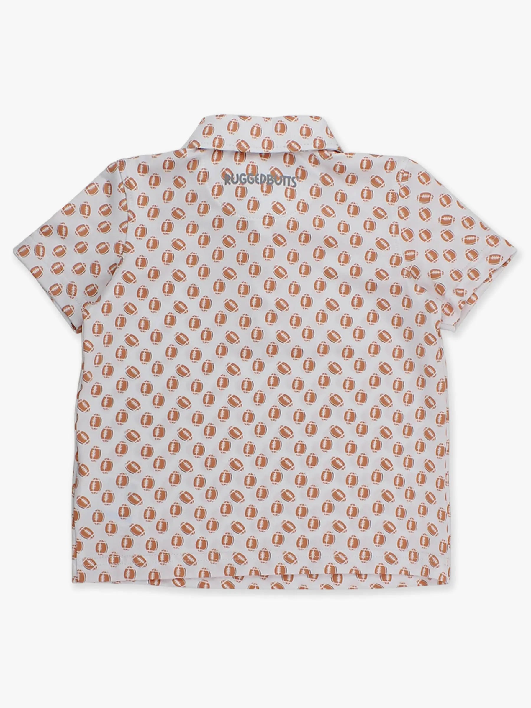 Boys Football Frenzy Knit Short Sleeve Performance Polo RuffleButts + RuggedButts